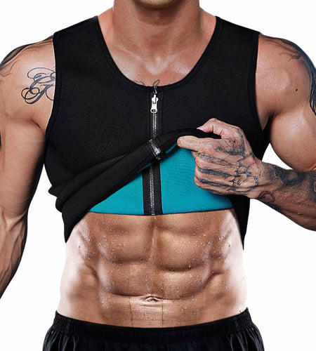 DoLoveY Men Sweat Sauna Vest Waist Trainer Body Shaper Neoprene Black 3XL