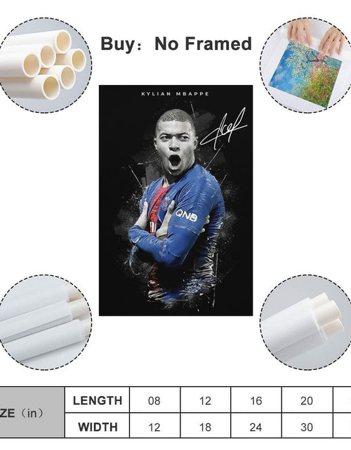 Load image into Gallery viewer, fhzang Kylian Mbappe Poster 1 Canvas Poster Unframed: 16x24 inches (40x60cm)
