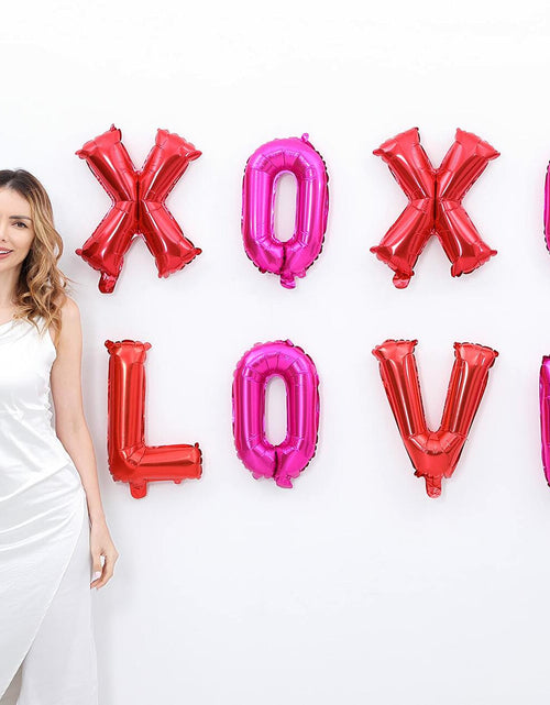 Load image into Gallery viewer, Giga Gud XOXO LOVE Letters Foil Balloon 16 Inch Pink Red 1 Pc
