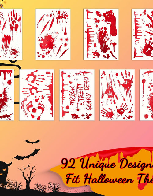 Load image into Gallery viewer, Oeyliz Halloween Window Stickers Bloody Hand &amp; Footprint 9 Sheets Decor
