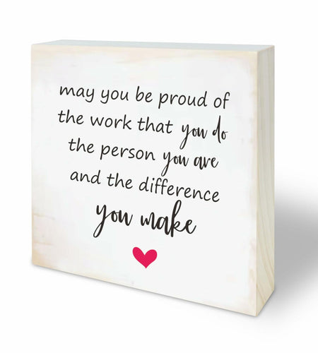 4"x4" Natural Pine Wood Plaque - Inspirational Rustic Home & Office Decor