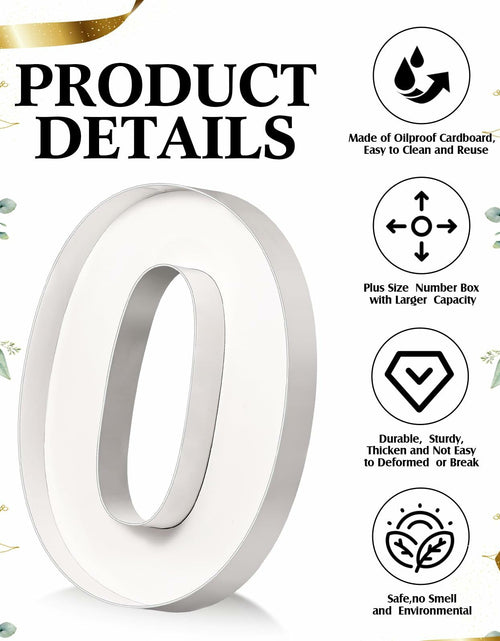Load image into Gallery viewer, Mifoci 13.7" Cardboard Number 0 Photo Booth Prop White Birthday
