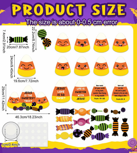 29PCS Christian Halloween Candy Corn Classroom Door Bulletin Board Decor
