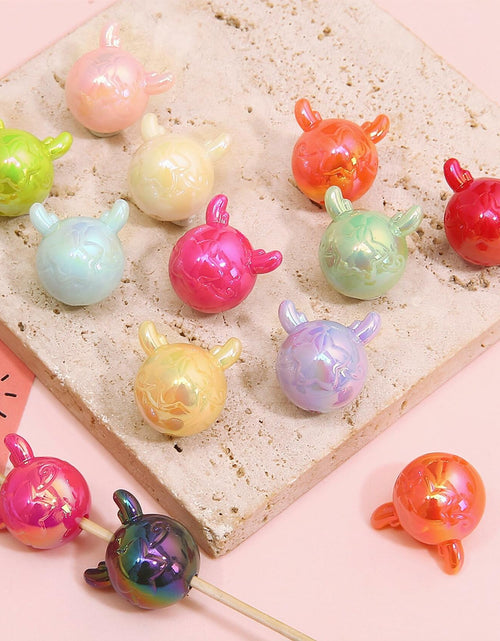 Load image into Gallery viewer, 18Pcs Cute Beads for Pens (Acrylic, Mixed Color, Dragon Head Cat) - DIY
