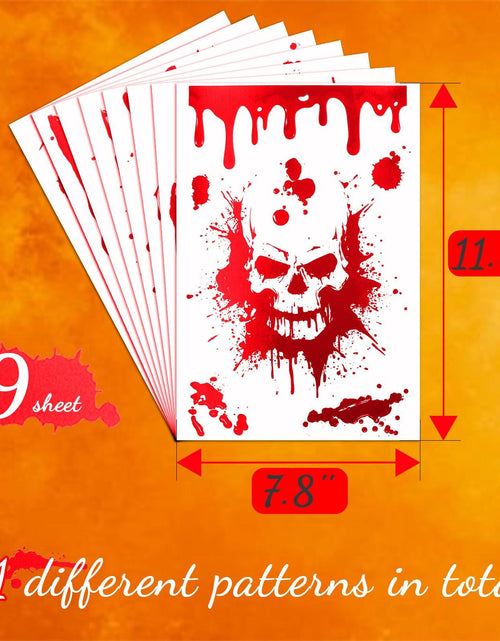 Load image into Gallery viewer, Oeyliz Halloween Window Stickers Bloody Hand &amp; Footprint 9 Sheets Decor
