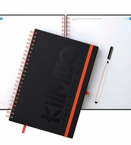 KIIMEO Premium Notebook B5 140 Pages 1 Erasable Page Felt-tip Pen Included