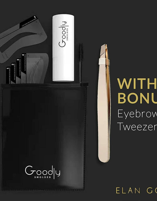 Load image into Gallery viewer, EGLD GOODLY Eyebrow Stamp Kit w/ Tweezer Waterproof Long-Lasting Nearly Black
