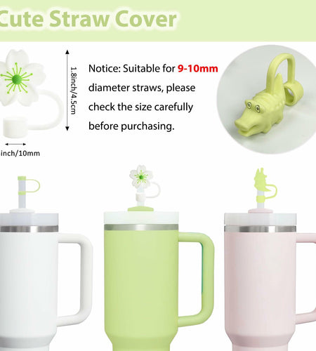 9PCS Stanley Cup Accessories Set Spill Stopper Straw Cover Boot Citron