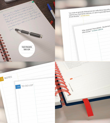 KIIMEO Premium Notebook B5 140 Pages 1 Erasable Page Felt-tip Pen Included