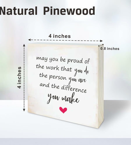 4"x4" Natural Pine Wood Plaque - Inspirational Rustic Home & Office Decor