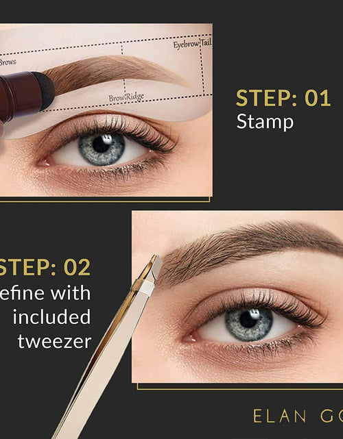 Load image into Gallery viewer, EGLD GOODLY Eyebrow Stamp Kit w/ Tweezer Waterproof Long-Lasting Nearly Black
