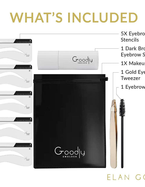 Load image into Gallery viewer, EGLD GOODLY Eyebrow Stamp Kit w/ Tweezer Waterproof Long-Lasting Nearly Black
