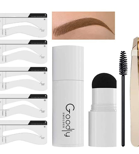 EGLD GOODLY Eyebrow Stamp Kit w/ Tweezer Waterproof Long-Lasting Nearly Black
