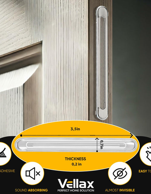 Load image into Gallery viewer, Vellax Clear Silicone Wall Protector Strips 3.5x0.7x0.2in 8 Count
