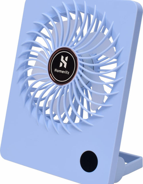 Load image into Gallery viewer, Homeritz Rechargeable Desk Fan 2000mAh Battery 180° Tilt Blue Compact
