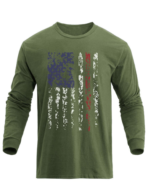 Load image into Gallery viewer, H HYFOL Men's 1776 Independence Day USA Flag Long Sleeve Tee White Size 4XL
