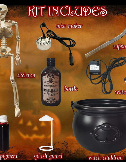 Load image into Gallery viewer, UPLAVIE Ultrasonic Mist Maker Fogger Halloween Decoration Black Cauldron
