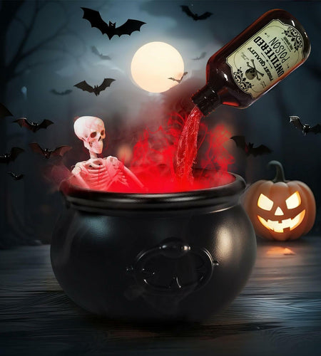 UPLAVIE Ultrasonic Mist Maker Fogger Halloween Decoration Black Cauldron