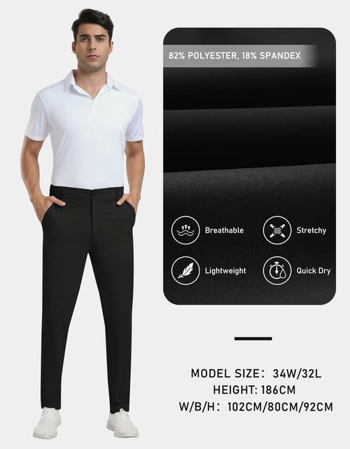 Load image into Gallery viewer, MoFiz Men's Golf Pants Stretch Slim Fit Lightweight Comfy Light Khaki Size 38
