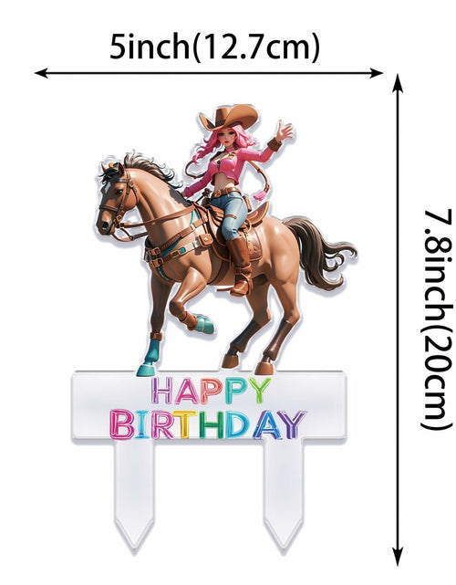 Load image into Gallery viewer, Palegg Cowgirl Cake Topper Western Party Supplies Brown Orange Red Acrylic
