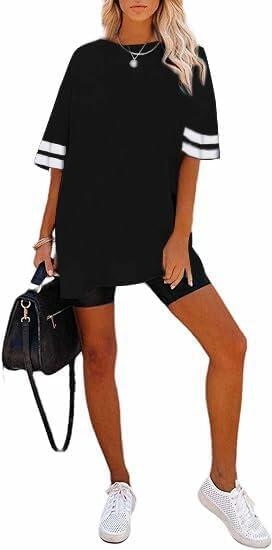 Load image into Gallery viewer, Remidoo Womens Oversized Baseball Tshirt Crewneck Black Size XXL
