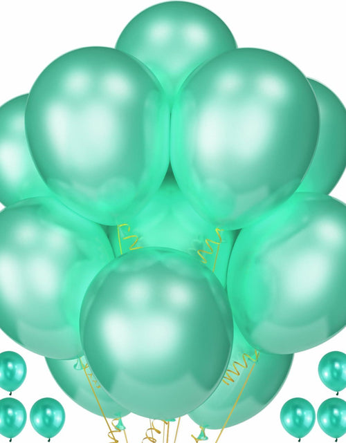 Load image into Gallery viewer, QIKOOLAA Pearl Green 12in Latex Balloons 120 Pack Green Christmas Party
