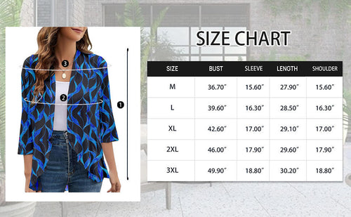 Load image into Gallery viewer, IsPICK Women’s Cardigan Lightweight Summer Flower Ruffles Striped Blue Black L
