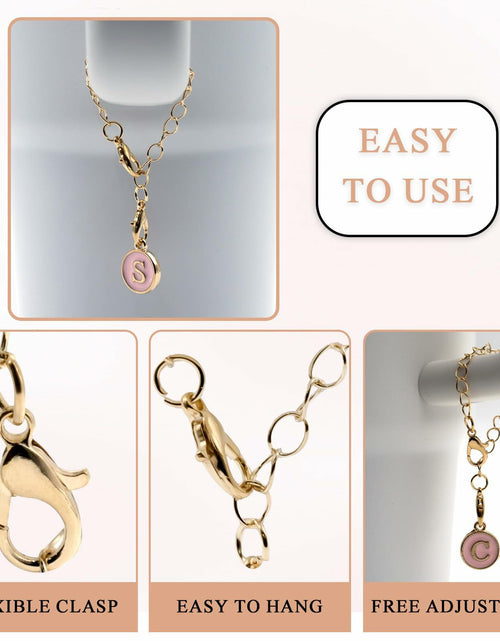 Load image into Gallery viewer, Stanley Cup Straw Covers 3-Pack with Personalized Initial Charms 30&amp;40oz
