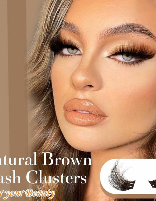 Load image into Gallery viewer, FOINEMYED Brown Lash Clusters 10-20mm 154PCS Fluffy Individual False Lashes
