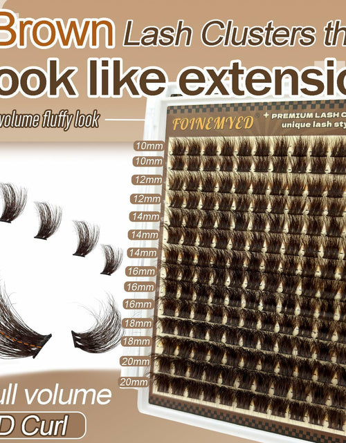 Load image into Gallery viewer, FOINEMYED Brown Lash Clusters 10-20mm 154PCS Fluffy Individual False Lashes
