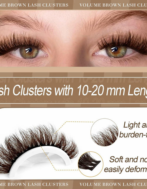 Load image into Gallery viewer, FOINEMYED Brown Lash Clusters 10-20mm 154PCS Fluffy Individual False Lashes
