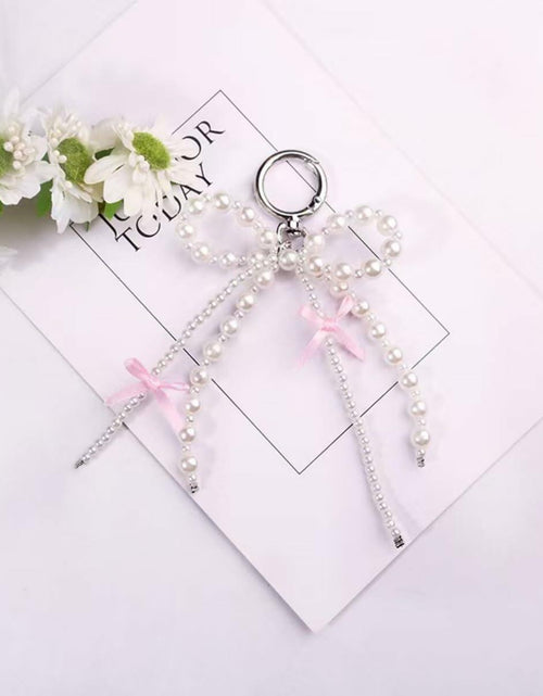 Load image into Gallery viewer, ICFIRSION Pearl Bow Keychain for Women Coquette Purse Bag Charm Style1
