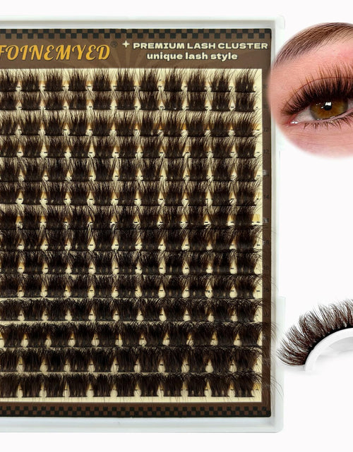 Load image into Gallery viewer, FOINEMYED Brown Lash Clusters 10-20mm 154PCS Fluffy Individual False Lashes
