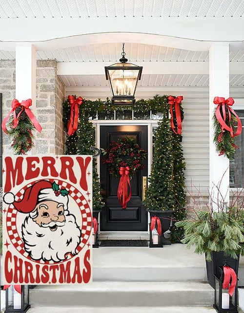 Load image into Gallery viewer, Fapulee Merry Christmas Garden Flag 12x18 Double Sided Santa Outdoor
