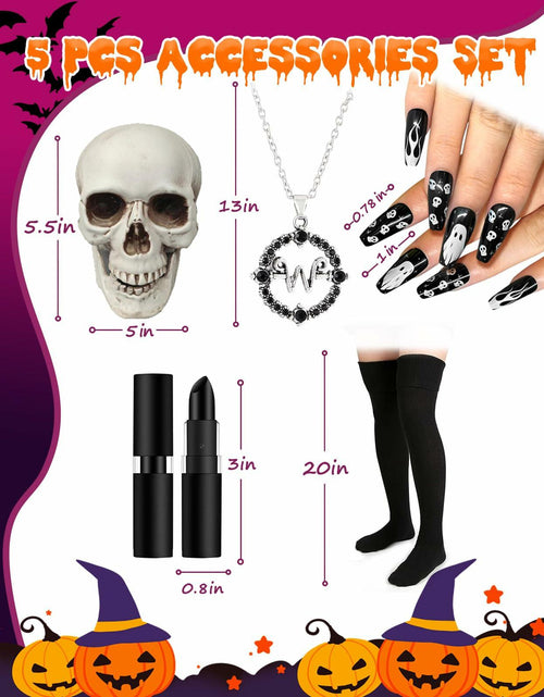 Load image into Gallery viewer, Swooflia 5PCS Women’s Halloween Costume Accessories Set Skull Necklace
