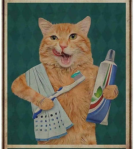 Licpact Bathroom Cat So Fresh and So Clean Metal Tin Sign 12x8 Inches