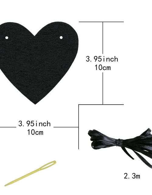 Load image into Gallery viewer, Guzon 4 Sets Black Heart Felt Banners Gothic Wedding Valentine Party Decor
