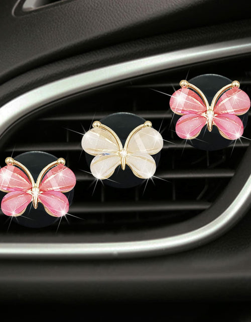 Load image into Gallery viewer, Cute Butterfly Air Vent Clips 3 Pcs Pink White Car Fresheners Diffuser
