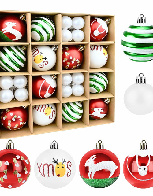 Load image into Gallery viewer, yintok Christmas Ornaments Balls 37ct 2.36" &amp; 1.18" Red Green White Xmas
