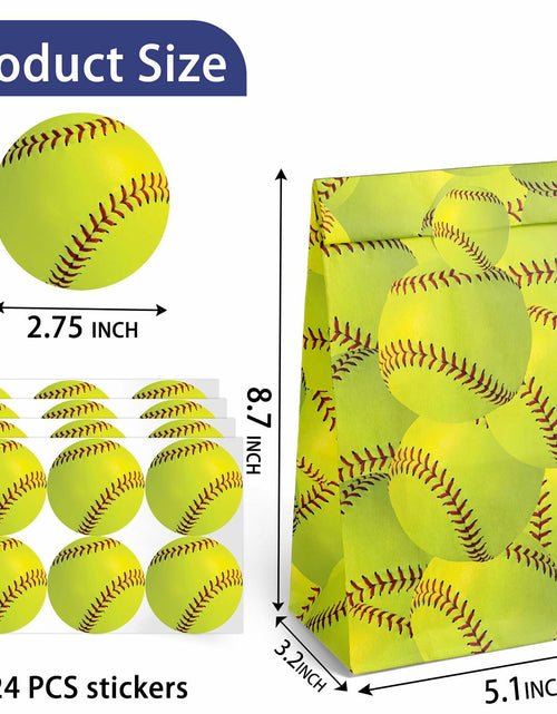 Load image into Gallery viewer, Outego 24 Softball Party Favor Bags with Stickers Kids Birthday Supplies
