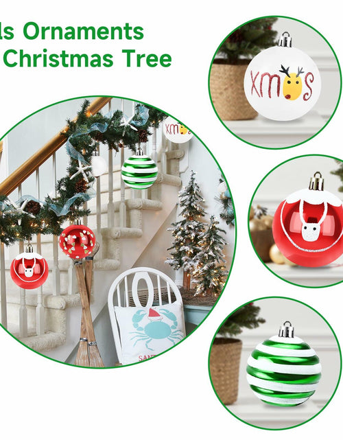 Load image into Gallery viewer, yintok Christmas Ornaments Balls 37ct 2.36" &amp; 1.18" Red Green White Xmas
