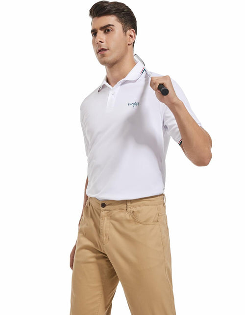 Load image into Gallery viewer, Derifelt Mens Moisture Wicking Polo Shirt White Striped Size XX-Large
