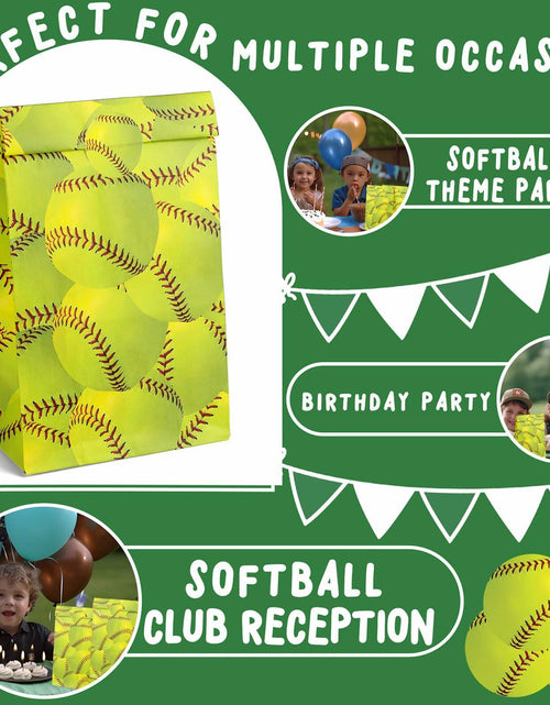 Load image into Gallery viewer, Outego 24 Softball Party Favor Bags with Stickers Kids Birthday Supplies
