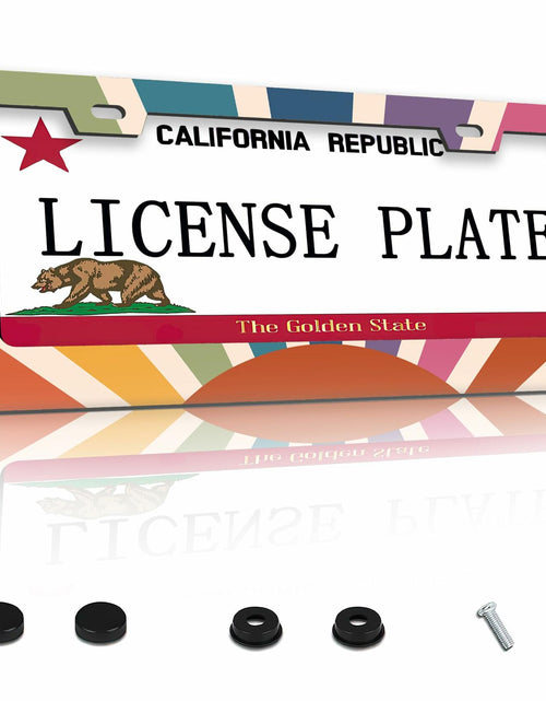 Load image into Gallery viewer, TUBAMQ Groovy Sun Aluminum License Plate Frame Rustproof US Canada Std
