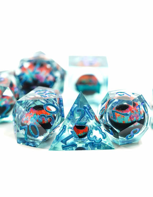 Load image into Gallery viewer, Maywin Dungeons &amp; Dragons Liquid Core Dragon Eye Polyhedral Dice Set

