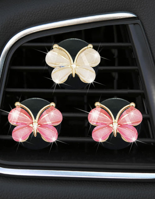 Load image into Gallery viewer, Cute Butterfly Air Vent Clips 3 Pcs Pink White Car Fresheners Diffuser
