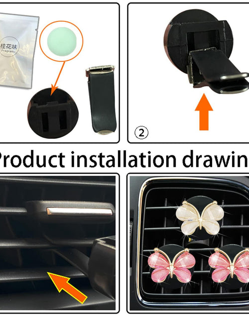 Load image into Gallery viewer, Cute Butterfly Air Vent Clips 3 Pcs Pink White Car Fresheners Diffuser
