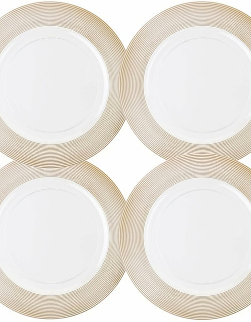 Load image into Gallery viewer, Elegant White Plastic Charger Plates 13" Pack of 4 Durable Dining Decor
