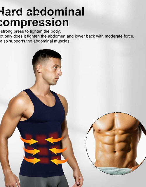 Load image into Gallery viewer, Casey Kevin Sleeveless Gynecomastia Compression Shirt Body Shaper Navy Blue XL
