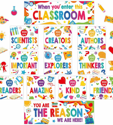 Supervitae 22pcs Motivational Posters Classroom Decor Multi Color Growth Mindset